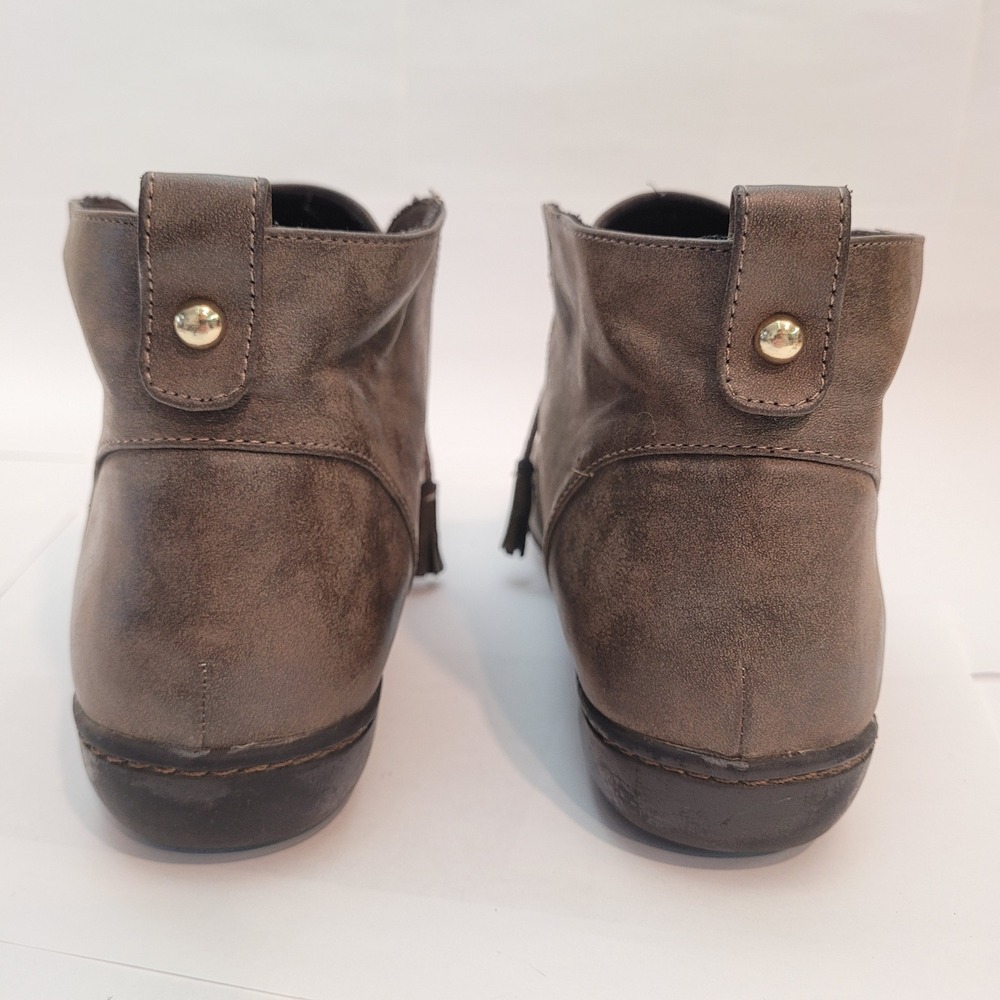 Hush Puppies Soft Style Ankle Boots Women 8 Brown Moyen Tassel HSS1368-252 - Picture 3 of 15